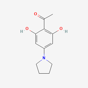 molecular formula C12H15NO3 B15210417 Ethanone, 1-[2,6-dihydroxy-4-(1-pyrrolidinyl)phenyl]- CAS No. 100942-39-0