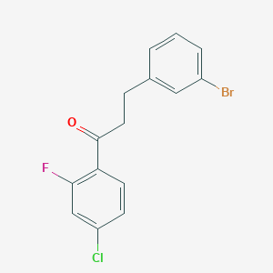 molecular formula C15H11BrClFO B1521042 3-(3-溴苯基)-1-(4-氯-2-氟苯基)丙-1-酮 CAS No. 898760-65-1