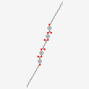 molecular formula C64H90O10 B15210431 Bis(4-{[4-(hexadecyloxy)benzoyl]oxy}phenyl) hexanedioate CAS No. 765954-17-4