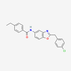 molecular formula C23H19ClN2O2 B15210447 N-[2-[(4-chlorophenyl)methyl]-1,3-benzoxazol-5-yl]-4-ethylbenzamide CAS No. 785836-67-1