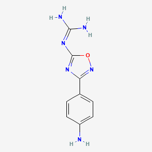 molecular formula C9H10N6O B15210453 N''-[3-(4-Aminophenyl)-1,2,4-oxadiazol-5-yl]guanidine CAS No. 88541-01-9