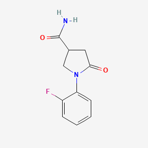 molecular formula C11H11FN2O2 B1521046 1-(2-Fluorophenyl)-5-oxopyrrolidine-3-carboxamide CAS No. 1239772-60-1