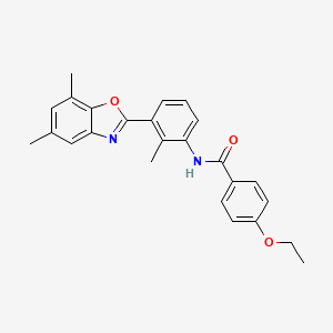 molecular formula C25H24N2O3 B15210477 N-[3-(5,7-dimethyl-1,3-benzoxazol-2-yl)-2-methylphenyl]-4-ethoxybenzamide CAS No. 590395-82-7