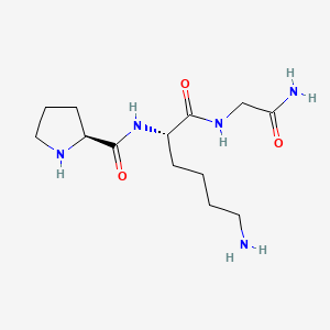 molecular formula C13H25N5O3 B15210528 Prolyl-lysyl-glycinamide CAS No. 55299-63-3