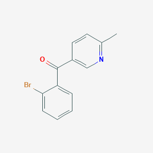 molecular formula C13H10BrNO B1521053 5-(2-Bromobenzoyl)-2-methylpyridine CAS No. 1187168-68-8
