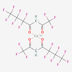 molecular formula C14H2CuF20O4 B15210531 Copper, bis(1,1,1,5,5,6,6,7,7,7-decafluoro-2,4-heptanedionato-O,O')- 