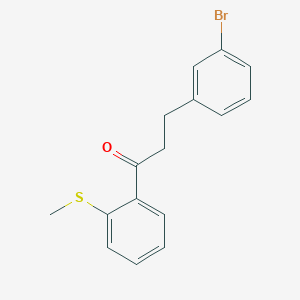 molecular formula C16H15BrOS B1521054 3-(3-Bromophenyl)-2'-thiomethylpropiophenone CAS No. 898782-27-9