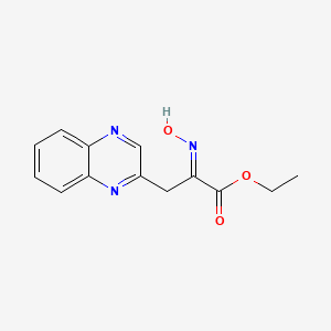 molecular formula C13H13N3O3 B15210555 ethyl (2E)-2-hydroxyimino-3-quinoxalin-2-ylpropanoate 