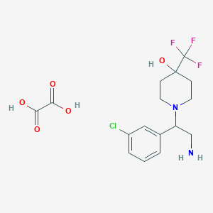 molecular formula C16H20ClF3N2O5 B1521058 1-(2-Amino-1-(3-chlorophenyl)ethyl)-4-(trifluoromethyl)-4-hydroxy piperidine oxalate CAS No. 1185048-58-1
