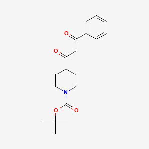 molecular formula C19H25NO4 B1521062 tert-Butyl 4-(3-oxo-3-phenylpropanoyl)piperidine-1-carboxylate CAS No. 1017781-53-1