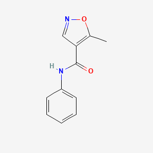 molecular formula C11H10N2O2 B15210653 4-Isoxazolecarboxamide, 5-methyl-N-phenyl- CAS No. 134319-17-8