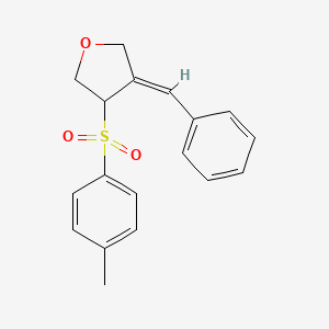 molecular formula C18H18O3S B15210663 (Z)-3-Benzylidene-4-tosyltetrahydrofuran 