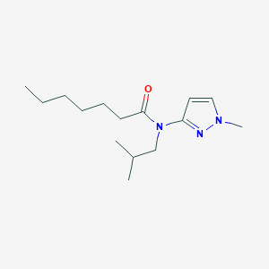 molecular formula C15H27N3O B15210742 N-(2-Methylpropyl)-N-(1-methyl-1H-pyrazol-3-yl)heptanamide CAS No. 62400-00-4