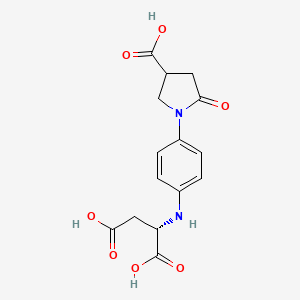 molecular formula C15H16N2O7 B15210768 N-[4-(4-Carboxy-2-oxopyrrolidin-1-yl)phenyl]-L-aspartic acid CAS No. 834894-48-3