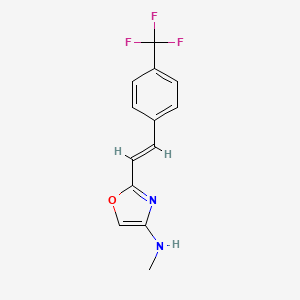 molecular formula C13H11F3N2O B15210785 N-Methyl-2-(4-(trifluoromethyl)styryl)oxazol-4-amine 