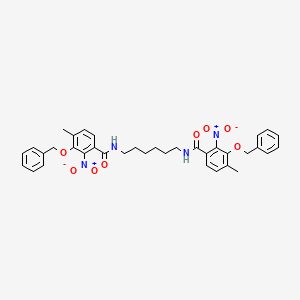 molecular formula C36H38N4O8 B15210840 N,N'-(Hexane-1,6-diyl)bis(3-(benzyloxy)-4-methyl-2-nitrobenzamide) CAS No. 85513-25-3