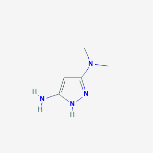 molecular formula C5H10N4 B1521087 N5,N5-Dimethyl-1H-pyrazole-3,5-diamine CAS No. 935667-36-0
