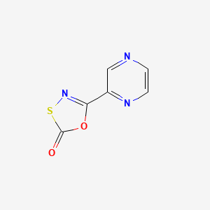 molecular formula C6H3N3O2S B15210908 1,3,4-Oxathiazol-2-one, 5-pyrazinyl- CAS No. 345631-84-7