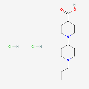 molecular formula C14H28Cl2N2O2 B1521099 1'-Propyl-[1,4']bipiperidinyl-4-carboxylic acid dihydrochloride CAS No. 1185301-32-9