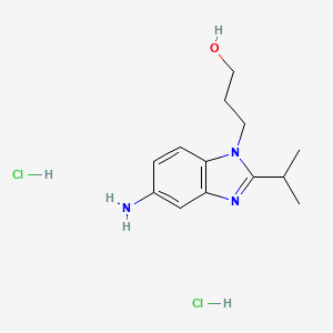molecular formula C13H21Cl2N3O B1521101 3-(5-Amino-2-isopropyl-benzoimidazol-1-YL)-propan-1-OL dihydrochloride CAS No. 1185304-23-7
