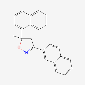 molecular formula C24H19NO B15211029 Isoxazole, 4,5-dihydro-5-methyl-5-(1-naphthalenyl)-3-(2-naphthalenyl)- CAS No. 653602-01-8