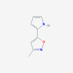 molecular formula C8H8N2O B15211030 Isoxazole, 3-methyl-5-(1H-pyrrol-2-yl)- CAS No. 94405-06-8