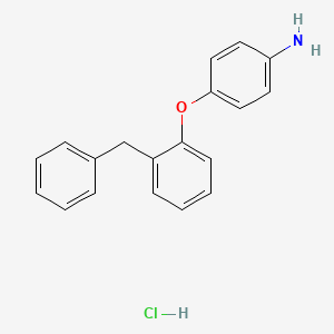 molecular formula C19H18ClNO B1521104 4-(2-Benzylphenoxy)aniline hydrochloride CAS No. 1185297-18-0