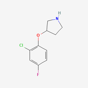 molecular formula C10H11ClFNO B1521105 3-(2-Chloro-4-fluorophenoxy)pyrrolidine CAS No. 946726-66-5
