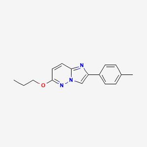 molecular formula C16H17N3O B15211101 Imidazo[1,2-b]pyridazine, 2-(4-methylphenyl)-6-propoxy- CAS No. 184015-01-8