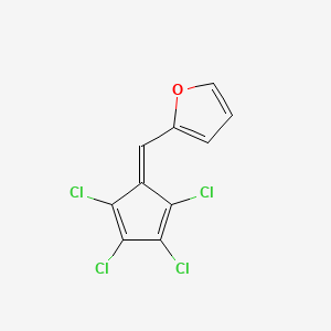 molecular formula C10H4Cl4O B15211120 Furan, 2-((2,3,4,5-tetrachloro-2,4-cyclopentadien-1-ylidene)methyl)- CAS No. 129958-47-0
