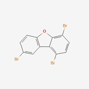 molecular formula C12H5Br3O B15211185 1,4,8-Tribromo-dibenzofuran CAS No. 617707-45-6