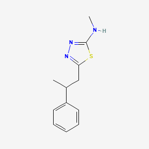 molecular formula C12H15N3S B15211218 N-Methyl-5-(2-phenylpropyl)-1,3,4-thiadiazol-2-amine CAS No. 87527-76-2