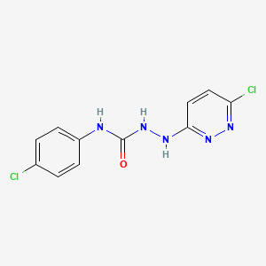 molecular formula C11H9Cl2N5O B15211223 N-(4-Chlorophenyl)-2-(6-chloropyridazin-3-yl)hydrazine-1-carboxamide CAS No. 87977-20-6
