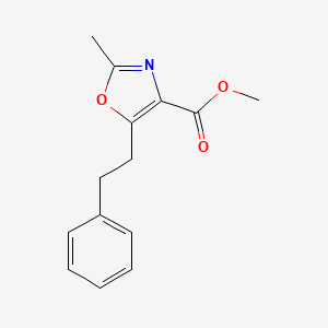 molecular formula C14H15NO3 B15211254 Methyl 2-methyl-5-(2-phenylethyl)-1,3-oxazole-4-carboxylate CAS No. 62001-69-8