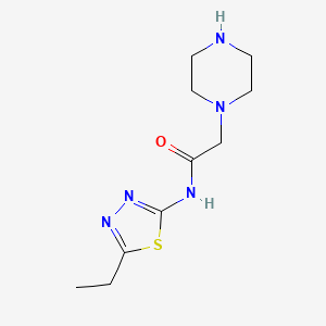molecular formula C10H17N5OS B15211458 N-(5-Ethyl-1,3,4-thiadiazol-2-yl)-2-(piperazin-1-yl)acetamide 