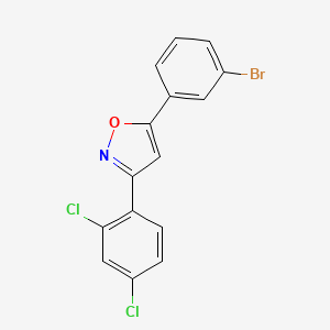 molecular formula C15H8BrCl2NO B15211479 Isoxazole, 5-(3-bromophenyl)-3-(2,4-dichlorophenyl)- CAS No. 651021-68-0