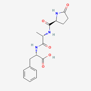 molecular formula C17H21N3O5 B15211484 L-Phenylalanine, N-(5-oxo-L-prolyl)-L-alanyl- CAS No. 169676-11-3