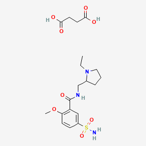 molecular formula C19H29N3O8S B15211497 butanedioic acid;N-[(1-ethylpyrrolidin-2-yl)methyl]-2-methoxy-5-sulfamoylbenzamide CAS No. 72306-58-2