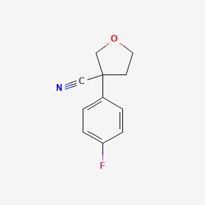 molecular formula C11H10FNO B1521152 3-(4-Fluorophenyl)tetrahydro-3-furancarbonitrile CAS No. 1060817-36-8