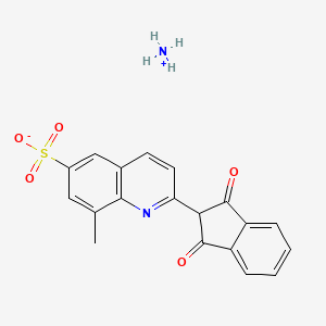 molecular formula C19H16N2O5S B15211532 Ammonium 2-(2,3-dihydro-1,3-dioxo-1H-inden-2-yl)-8-methylquinoline-6-sulphonate CAS No. 83929-60-6