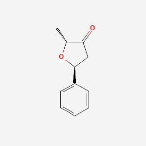 molecular formula C11H12O2 B15211554 Trans-2-methyl-5-phenyldihydrofuran-3(2H)-one 