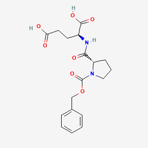 molecular formula C18H22N2O7 B15211608 (S)-2-((S)-1-((Benzyloxy)carbonyl)pyrrolidine-2-carboxamido)pentanedioic acid CAS No. 61596-44-9