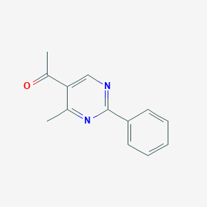 molecular formula C13H12N2O B15211622 1-(4-Methyl-2-phenylpyrimidin-5-YL)ethanone CAS No. 66373-27-1