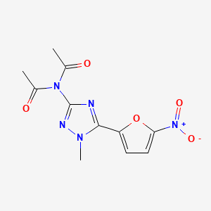 molecular formula C11H11N5O5 B15211638 s-Triazole, 3-(diacetylamino)-1-methyl-5-(5-nitro-2-furyl)- CAS No. 41735-44-8