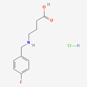 molecular formula C11H15ClFNO2 B1521166 4-{[(4-Fluorophenyl)methyl]amino}butanoic acid hydrochloride CAS No. 1181458-25-2