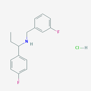 molecular formula C16H18ClF2N B1521167 [(3-Fluorophenyl)methyl][1-(4-fluorophenyl)propyl]amine hydrochloride CAS No. 1181457-96-4
