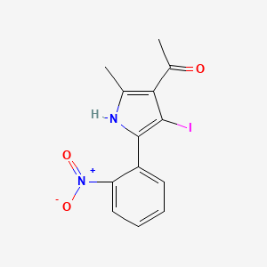 molecular formula C13H11IN2O3 B15211684 1-[4-Iodo-2-methyl-5-(2-nitrophenyl)-1H-pyrrol-3-yl]ethan-1-one CAS No. 83798-59-8