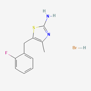 molecular formula C11H12BrFN2S B1521169 5-[(2-Fluorophenyl)methyl]-4-methyl-1,3-thiazol-2-amine hydrobromide CAS No. 1181458-64-9