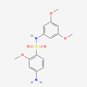 molecular formula C15H18N2O5S B1521173 4-amino-N-(3,5-dimethoxyphenyl)-2-methoxybenzene-1-sulfonamide CAS No. 1193389-95-5
