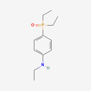 molecular formula C12H20NOP B15211776 Benzenamine, 4-(diethylphosphinyl)-N-ethyl- CAS No. 87981-13-3